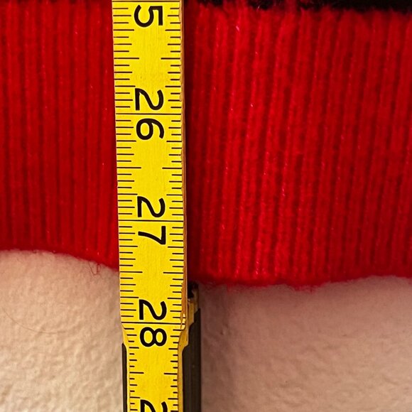 Loft Petites SP Red Black Buffalo Plaid Turtleneck Tunic Sweater Nylon/Acrylic - Picture 11 of 12